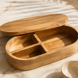 Round Wooden Lunch Box